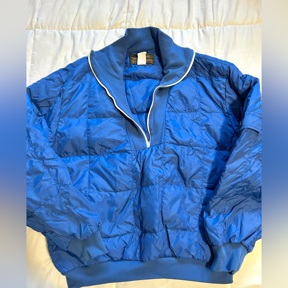 Men’s vintage Eddie Bauer goose down puffer 1/4 zip ski winter jacket pullover